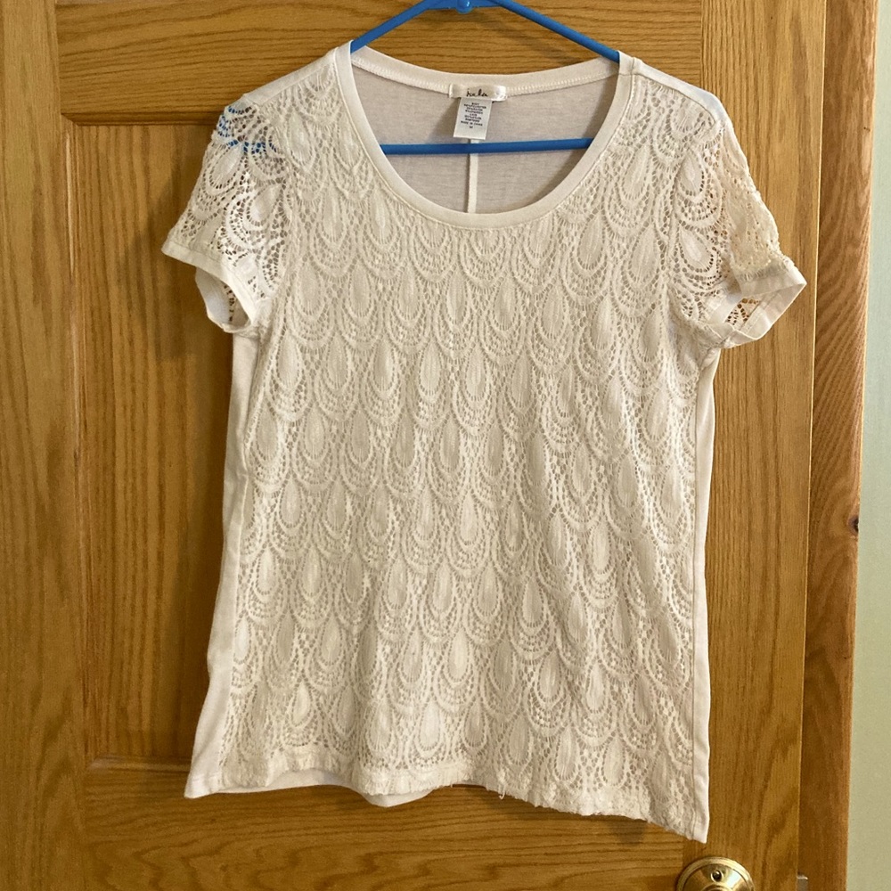 Isela White Lacy Shirt